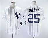 Yankees 25 Gleyber Torres White Cool Base Player Stitched Baseball Jerseys,baseball caps,new era cap wholesale,wholesale hats